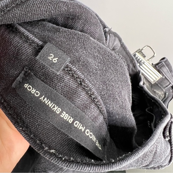 DENIM FORUM Black The Nico Mid Rise Skinny Crop Denim Jeans - Picture 8 of 8